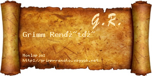 Grimm Renátó névjegykártya